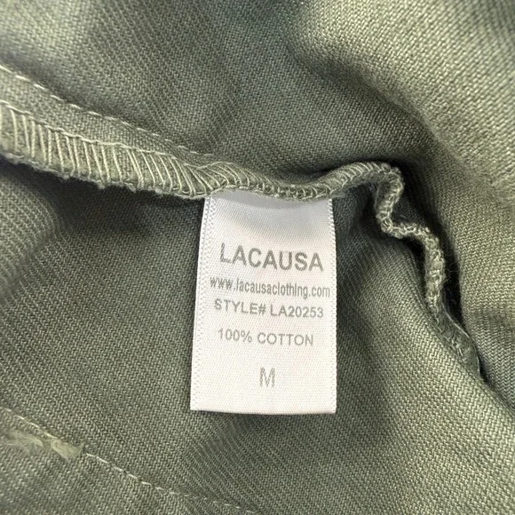 Anthropologie South Filly Goods Cross Back Overalls Women M Green Utility Boho - Picture 9 of 11